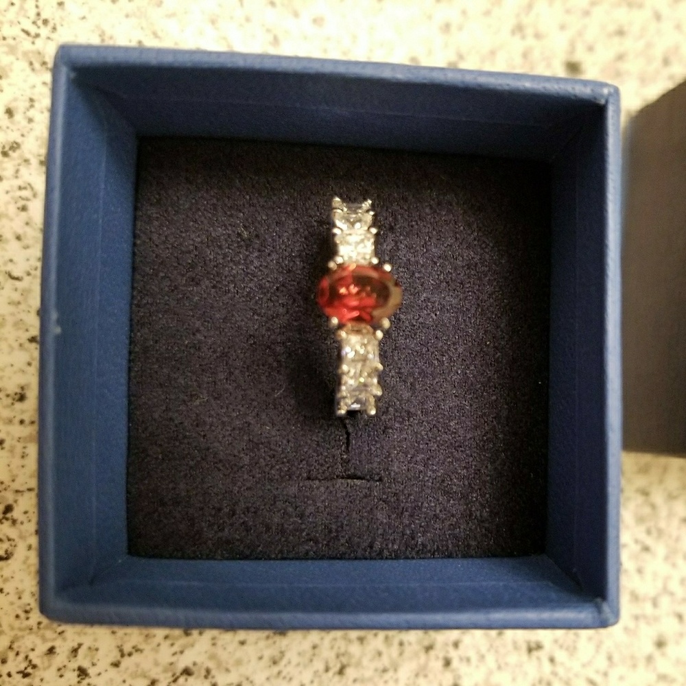 10KWG and Sterling Silver Ring with Gemstone